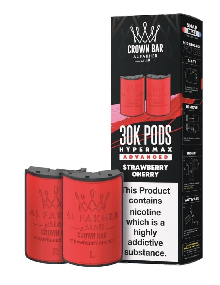 Strawberry Cherry Al Fakher 30k Hypermax Refill Replacement Pods Pack of 5