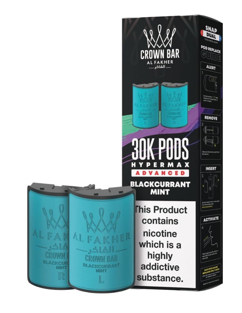  Blackcurrent Mint Al Fakher 30k Hypermax Refill Replacement Pods Pack of 5
