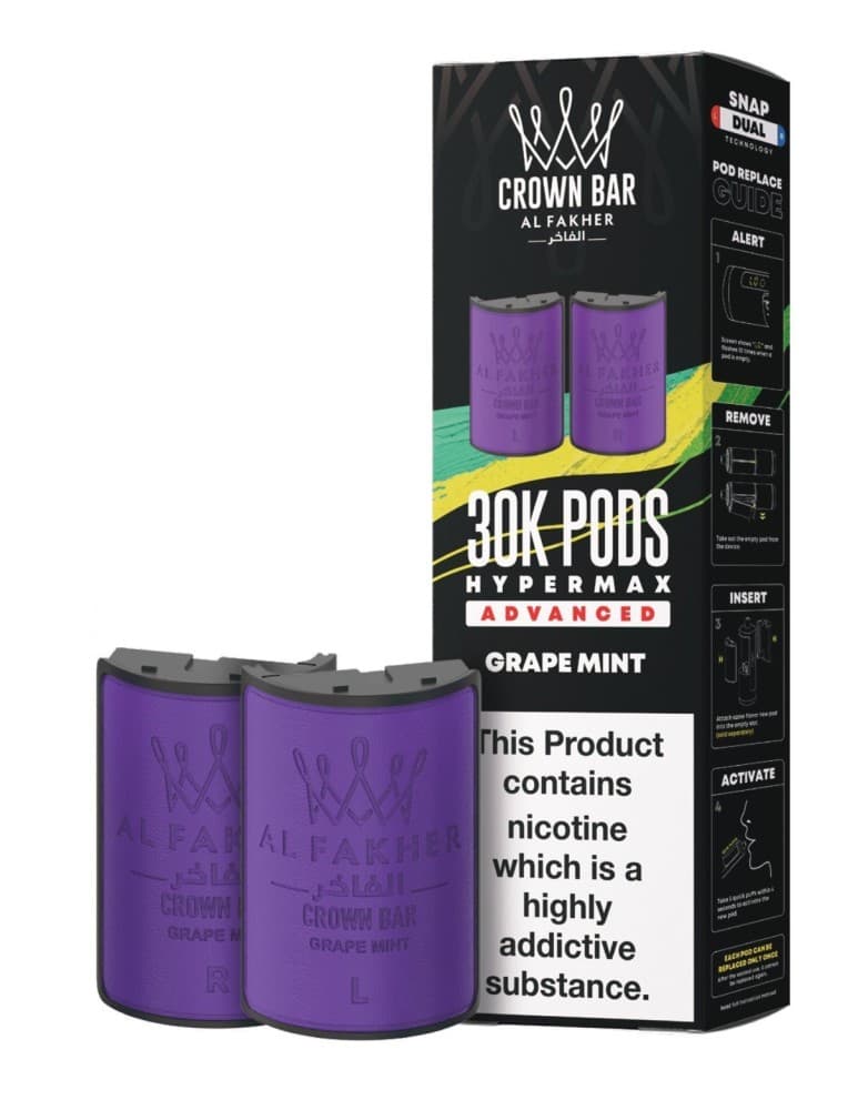  Grape Mint Al Fakher 30k Hypermax Refill Replacement Pods Pack of 5