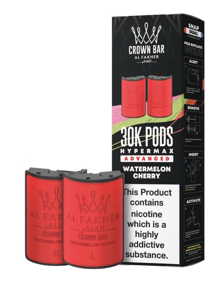  Watermelon Cherry Al Fakher 30k Hypermax Refill Replacement Pods Pack of 5