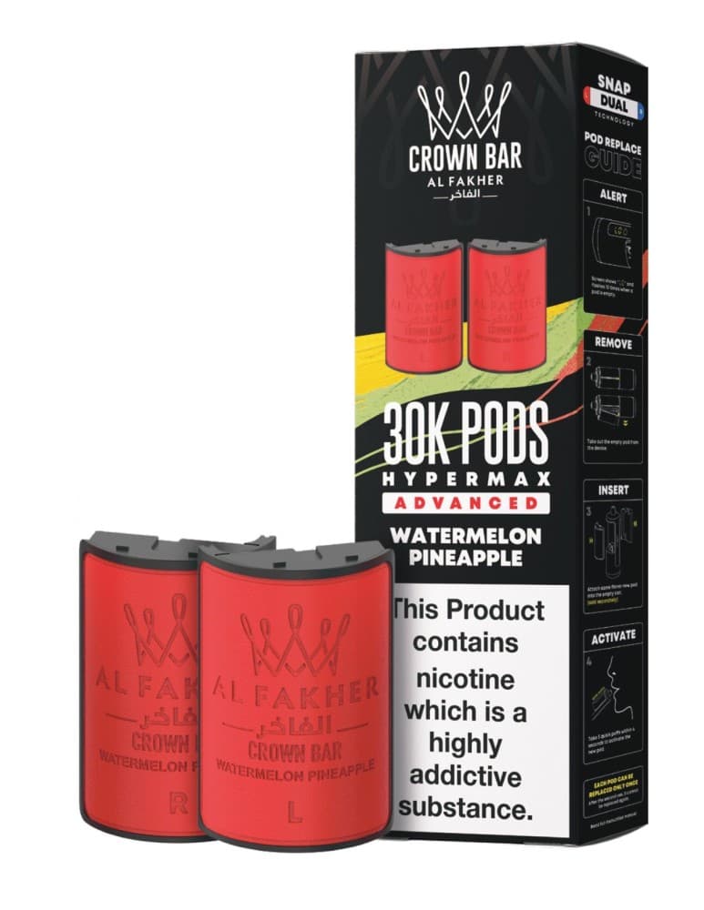  Watermelon Pineapple Al Fakher 30k Hypermax Refill Replacement Pods Pack of 5