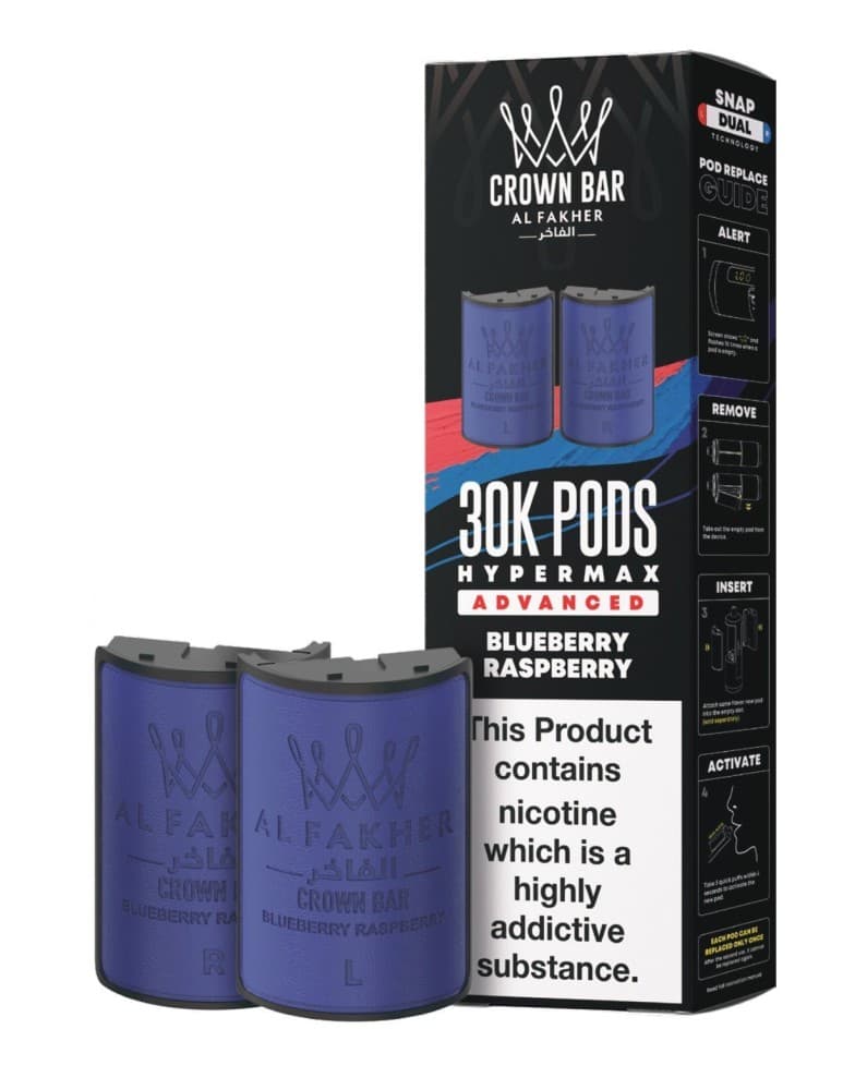  Blueberry Raspberry Al Fakher 30k Hypermax Refill Replacement Pods Pack of 5