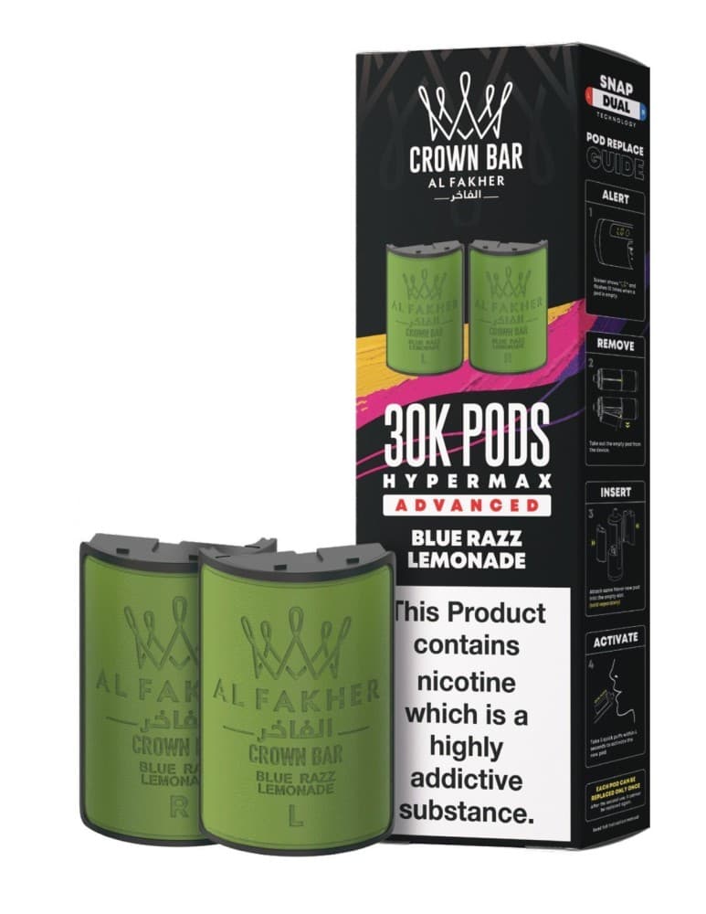  Blue Razz Lemonade Al Fakher 30k Hypermax Refill Replacement Pods Pack of 5