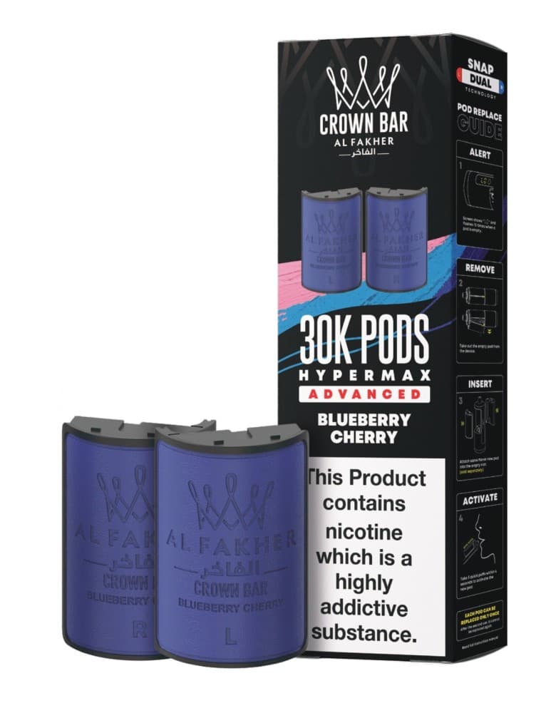  Blueberry Cherry Al Fakher 30k Hypermax Refill Replacement Pods Pack of 5