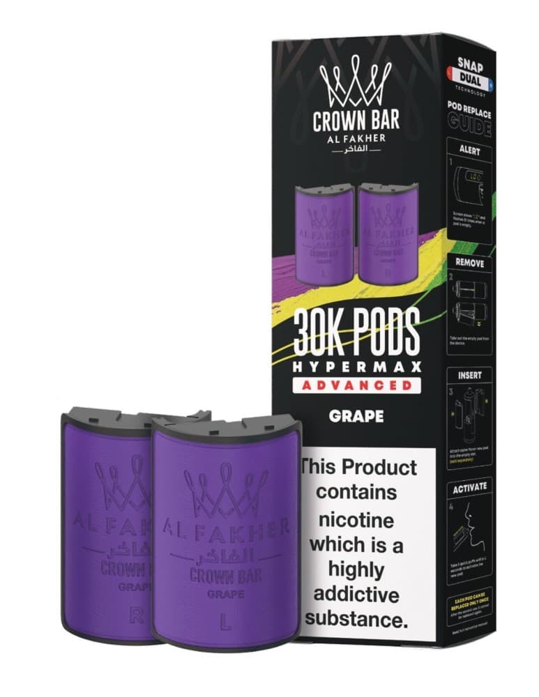  Grape Al Fakher 30k Hypermax Refill Replacement Pods Pack of 5