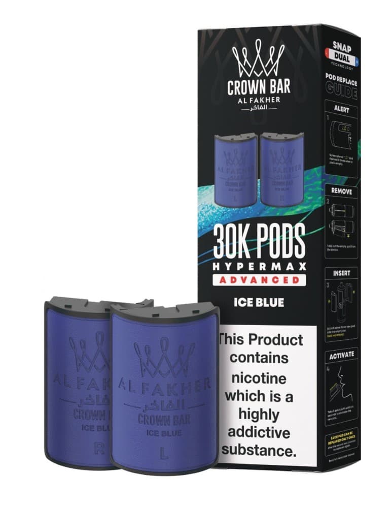  Ice Blue Al Fakher 30k Hypermax Refill Replacement Pods Pack of 5