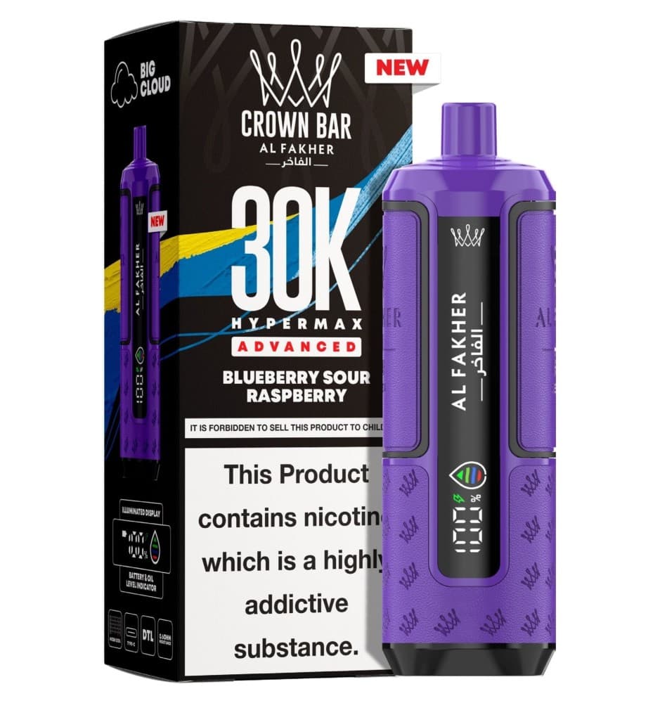  Blue Sour Raspberry Al Fakher 30K Hypermax Prefilled Pod Kit - Pack of 5