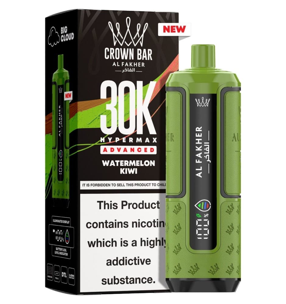  Watermelon Kiwi Al Fakher 30K Hypermax Prefilled Pod Kit - Pack of 5