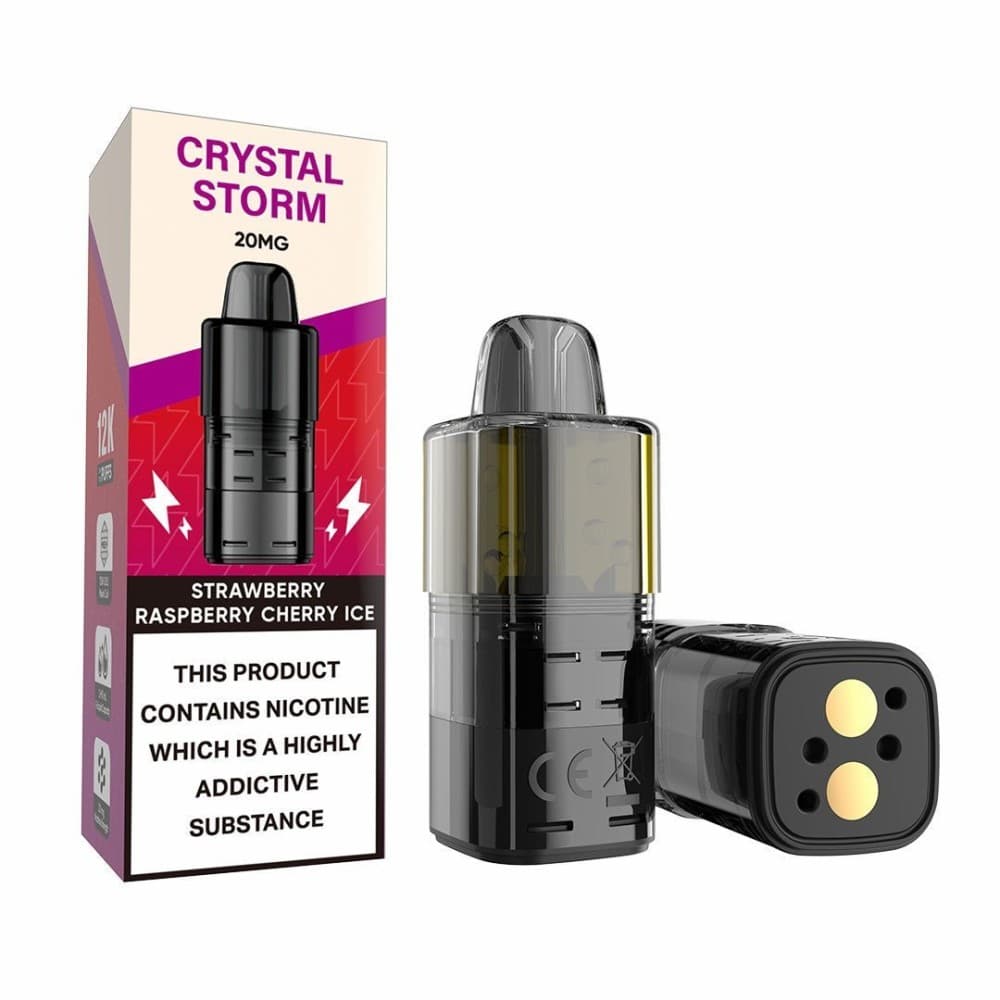  Strawberry Raspberry Cherry Ice Crystal Storm Bar 12k Replacement Pods