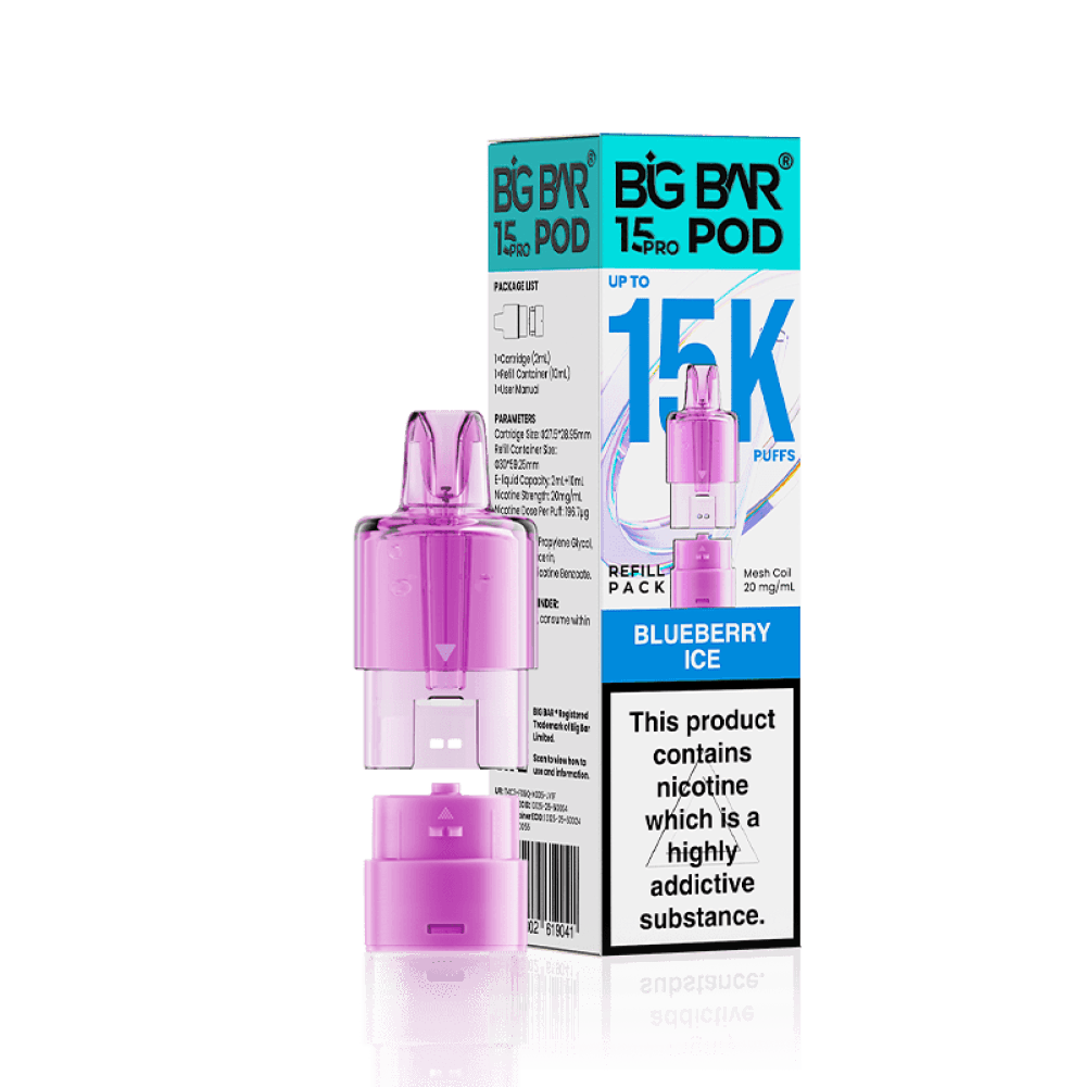  Blueberry Ice Big Bar 15000 Pro Prefilled Pods
