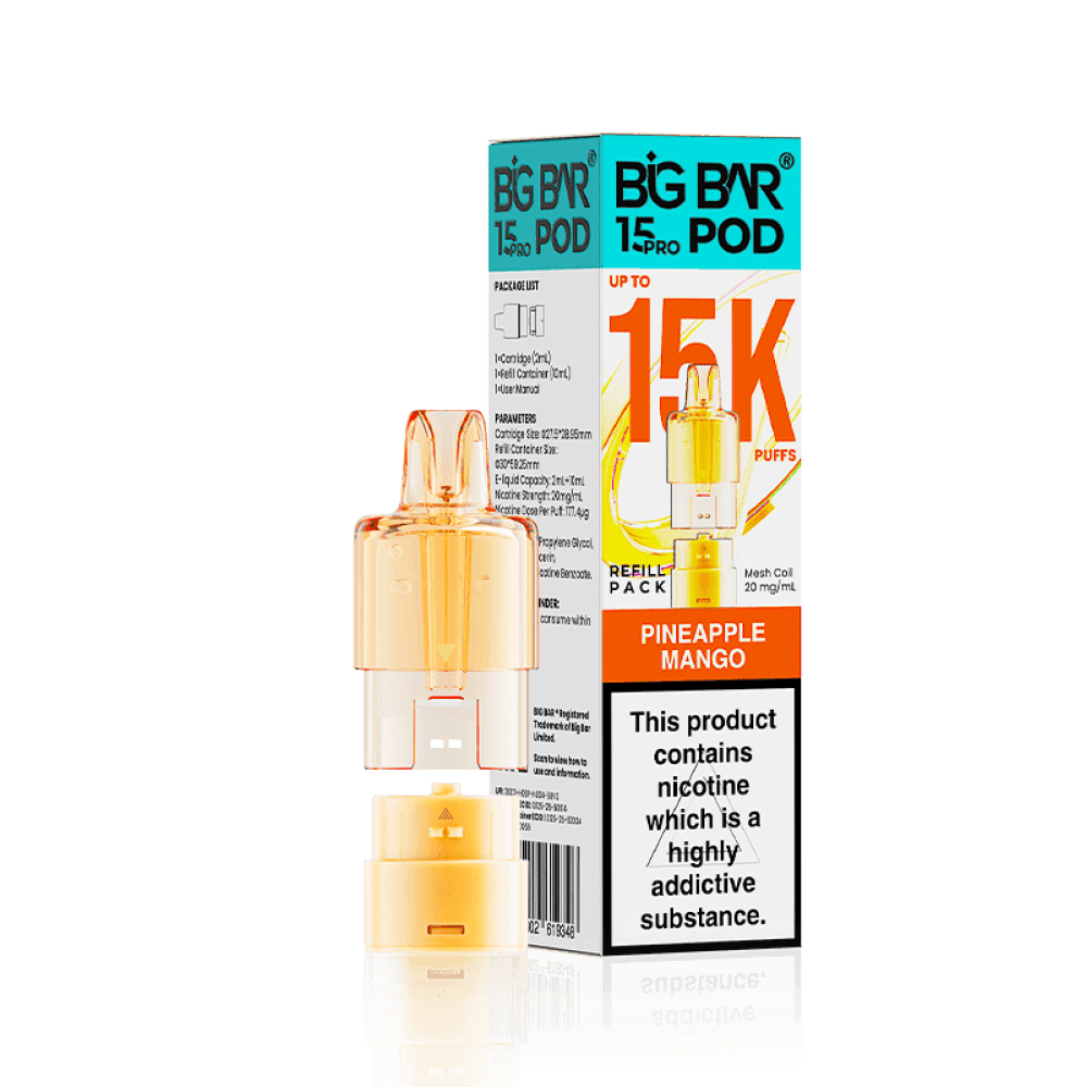  Pineapple Mango Big Bar 15000 Pro Prefilled Pods