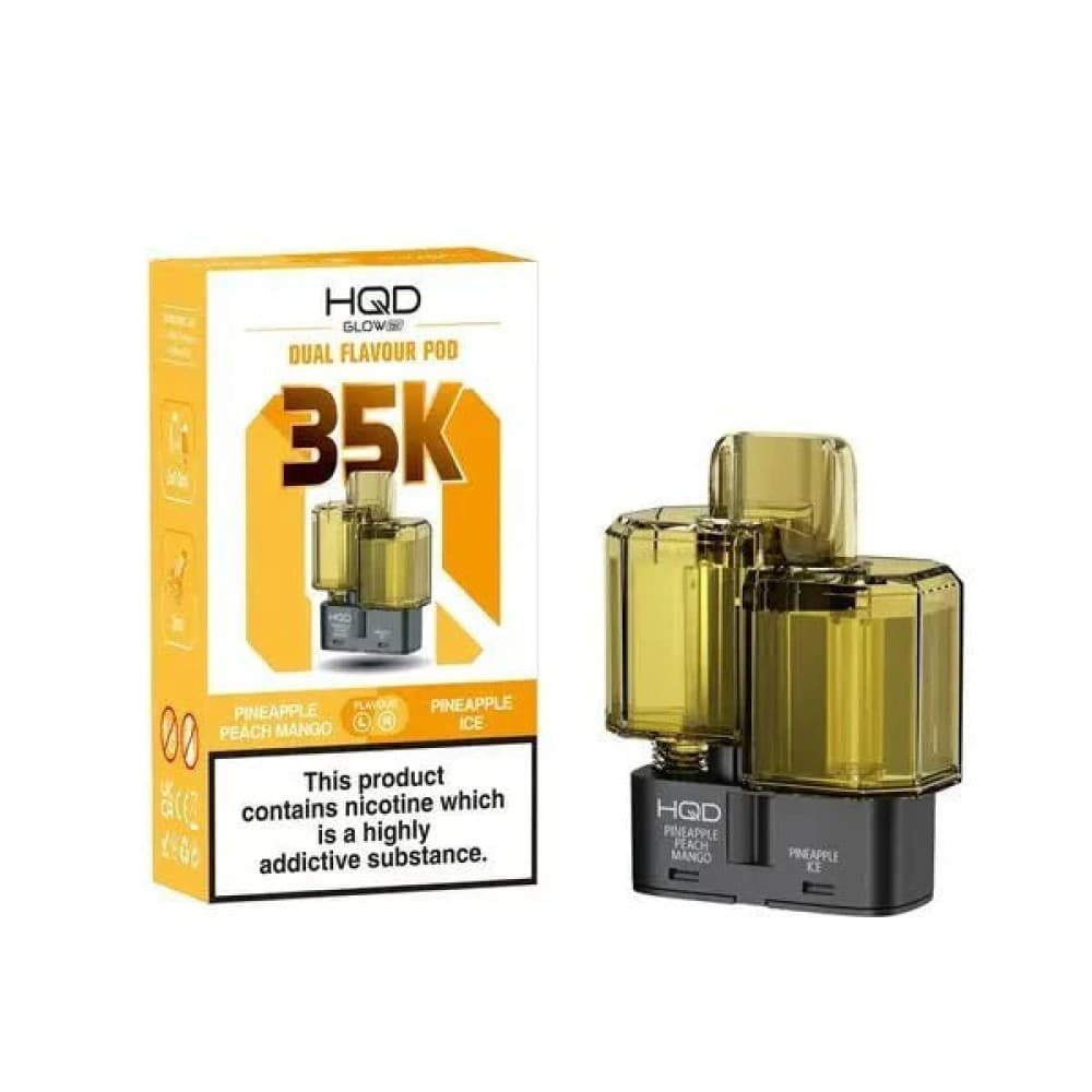  Pineapple Peach Mango/Pineapple Ice HQD Glow Air 35K Prefilled Pods