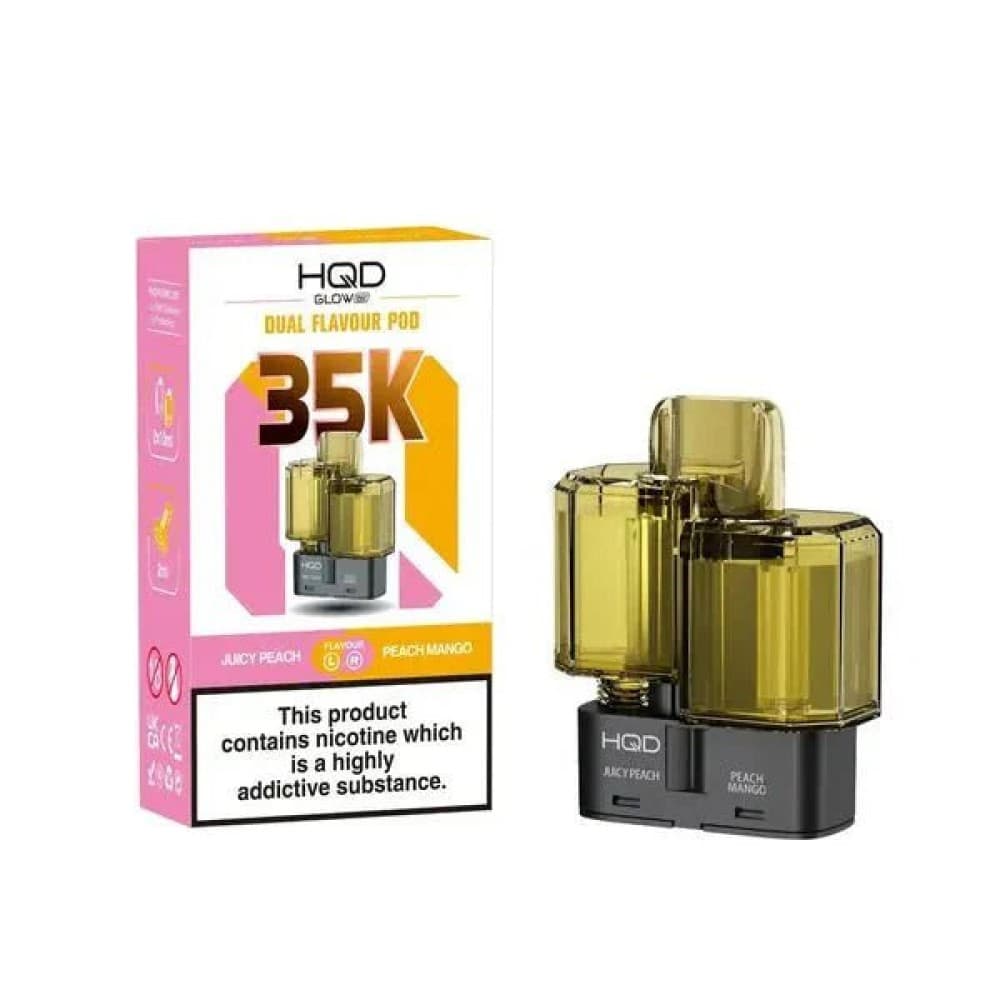  Juicy Peach/Peach Mango Ice HQD Glow Air 35K Prefilled Pods