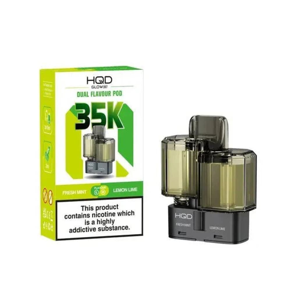  Fresh Mint/Lemon Lime HQD Glow Air 35K Prefilled Pods