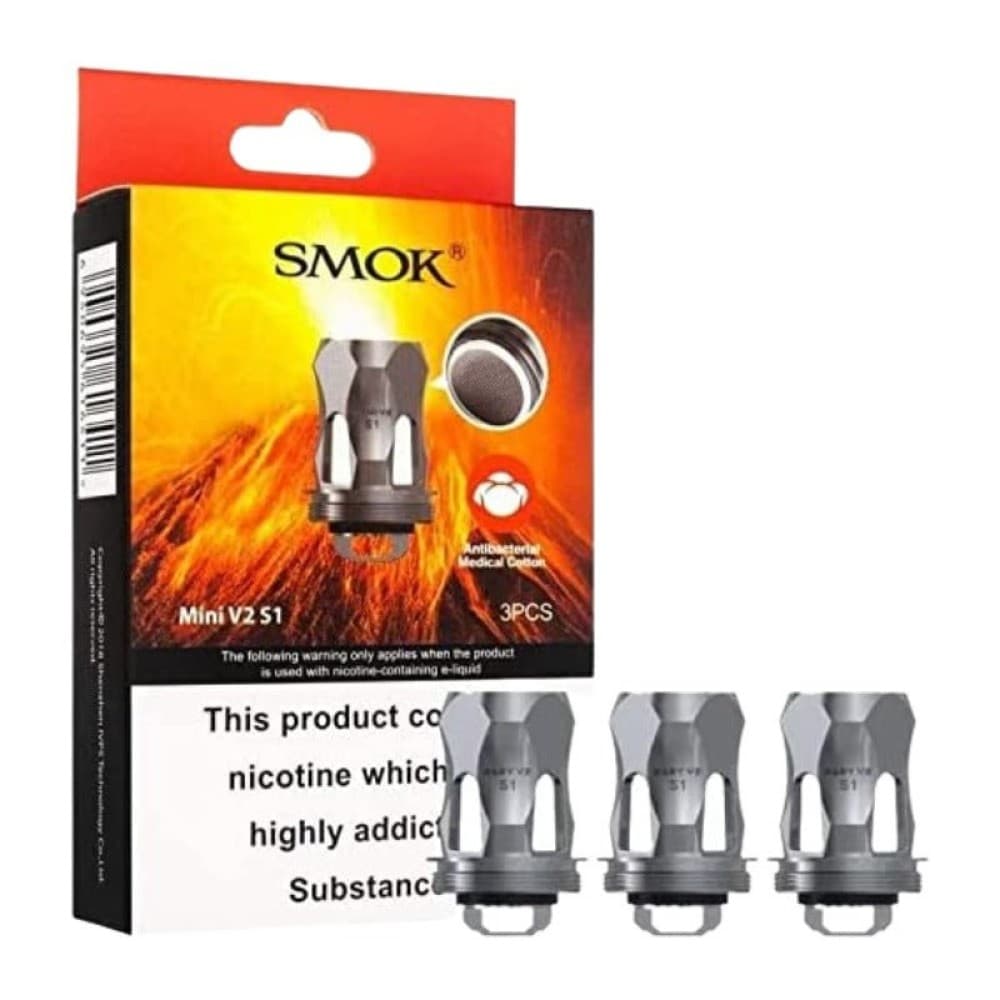  S1 SINGLE MESH(0.15OHM) Smok Tfv-Mini V2 (TFV8 Baby V2) Coils | 3 Pack | Wolfvapes