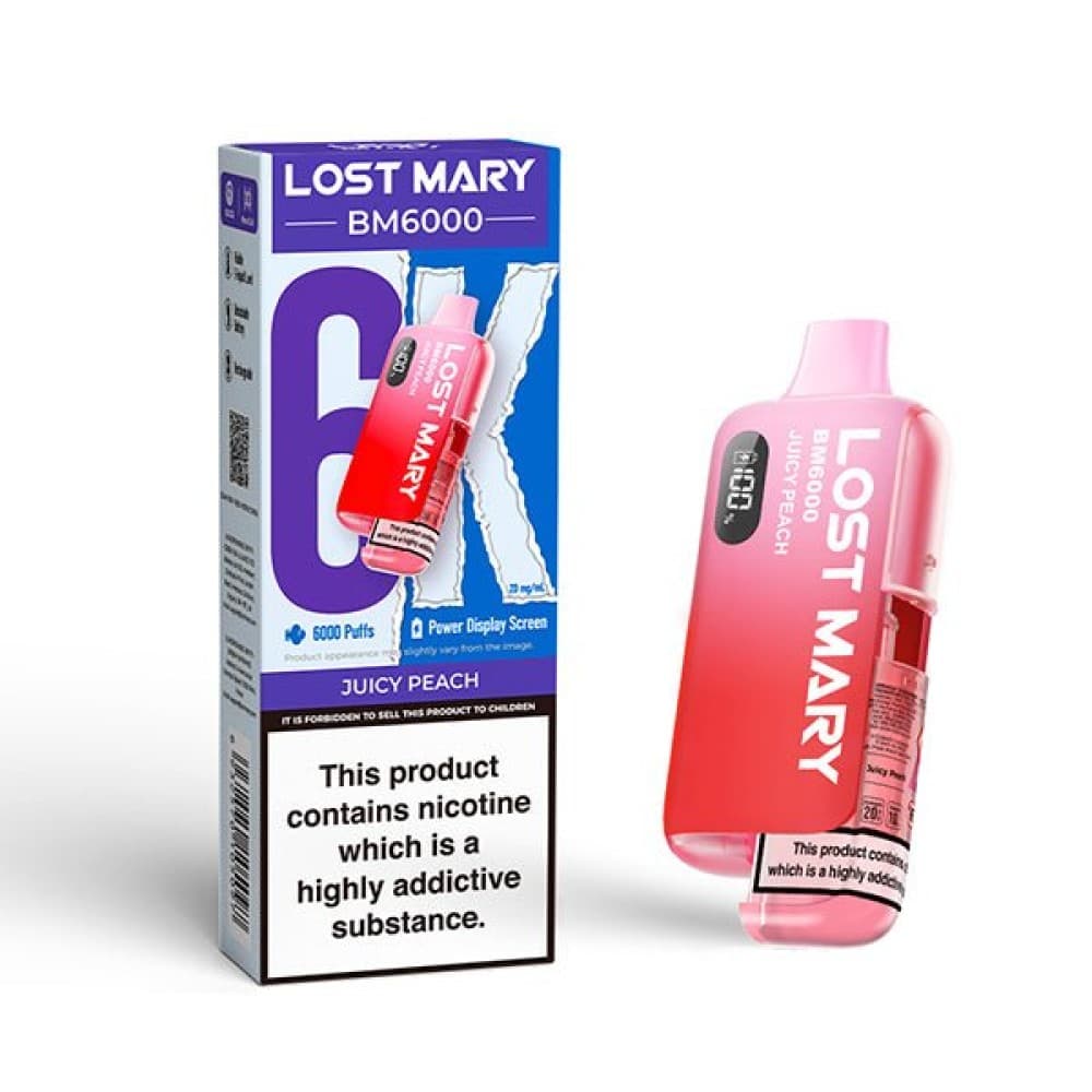  Juicy Peach Lost Mary BM6000 Prefilled Pod Vape Kit