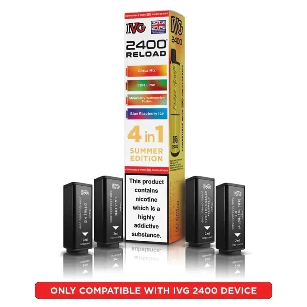  Summer Edition IVG 2400 Reload 4 in 1 Prefilled Pods Pack of 5