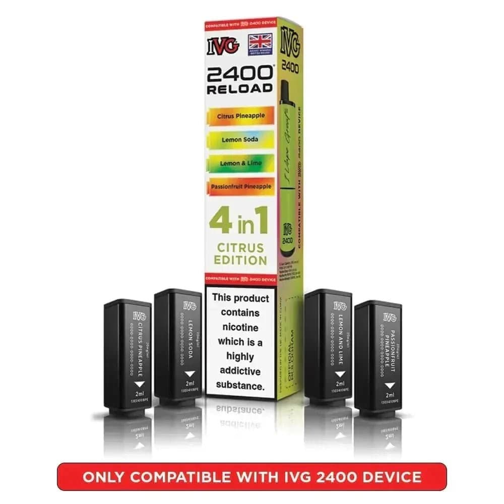  Citrus Edition IVG 2400 Reload 4 in 1 Prefilled Pods Pack of 5