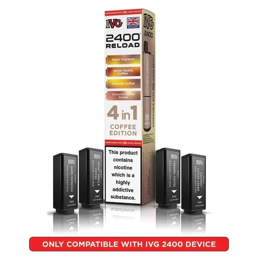  Coffee Edition IVG 2400 Reload 4 in 1 Prefilled Pods Pack of 5