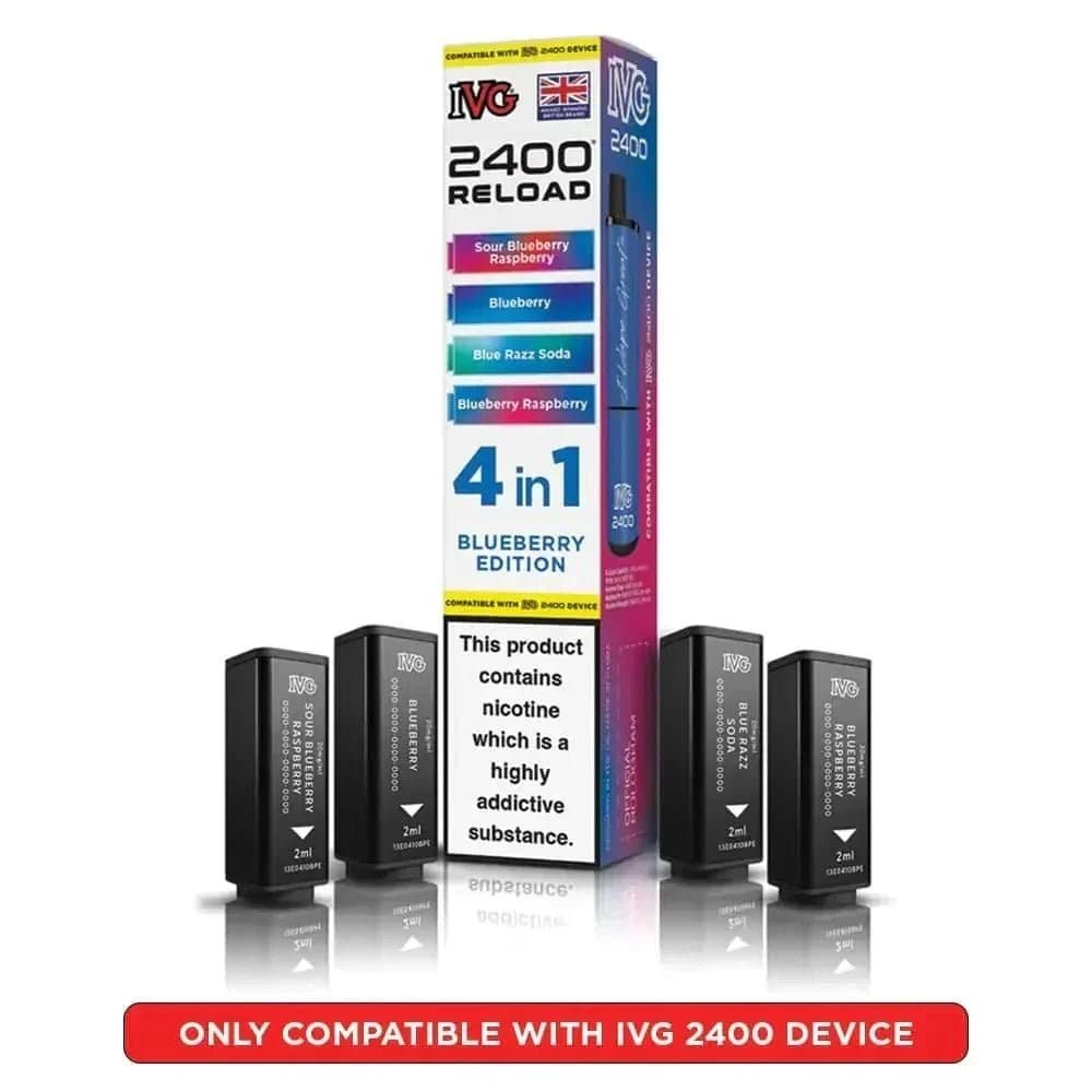  Blueberry Edition IVG 2400 Reload 4 in 1 Prefilled Pods Pack of 5