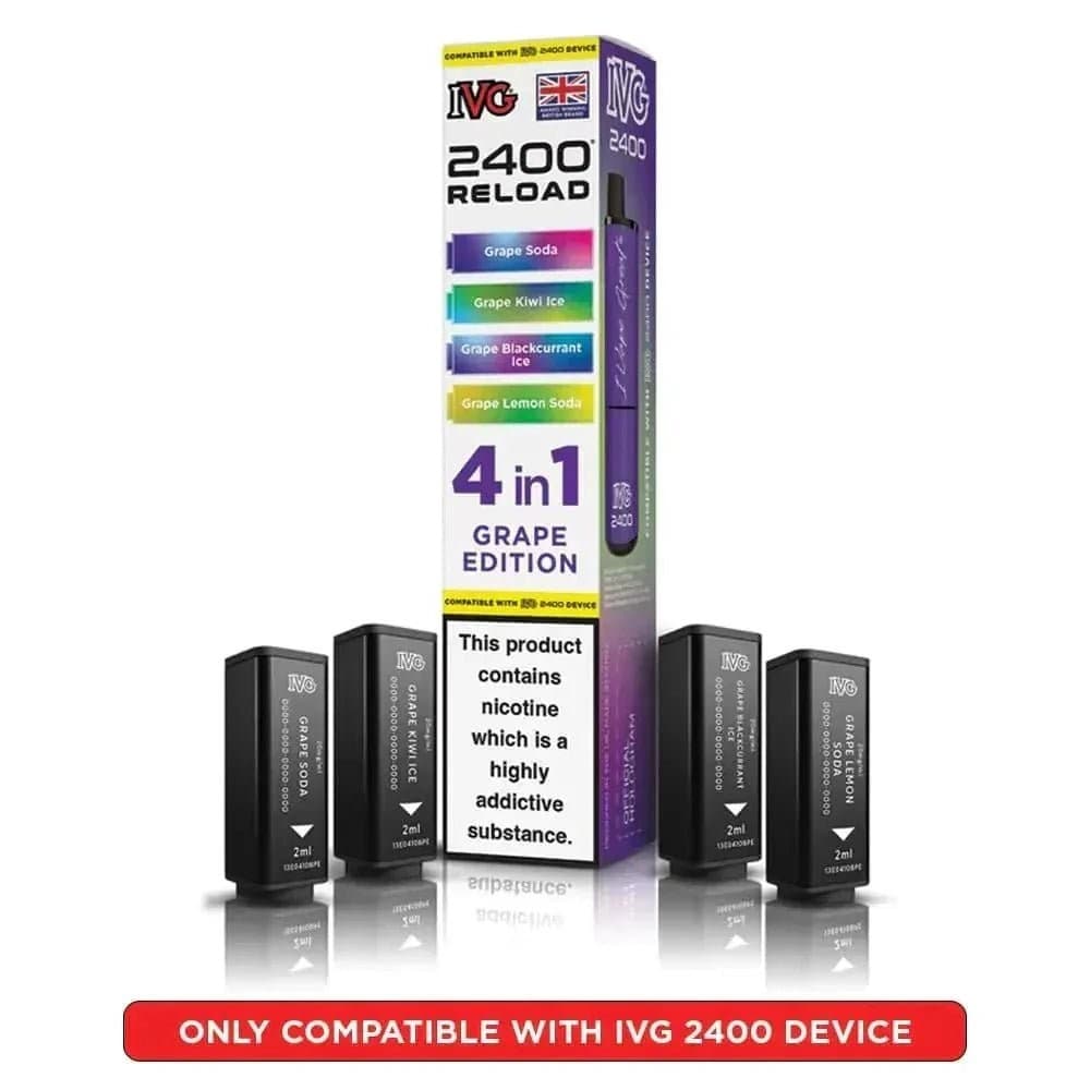  Grape Edition IVG 2400 Reload 4 in 1 Prefilled Pods Pack of 5