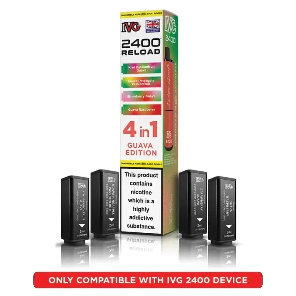  Guava Edition IVG 2400 Reload 4 in 1 Prefilled Pods Pack of 5