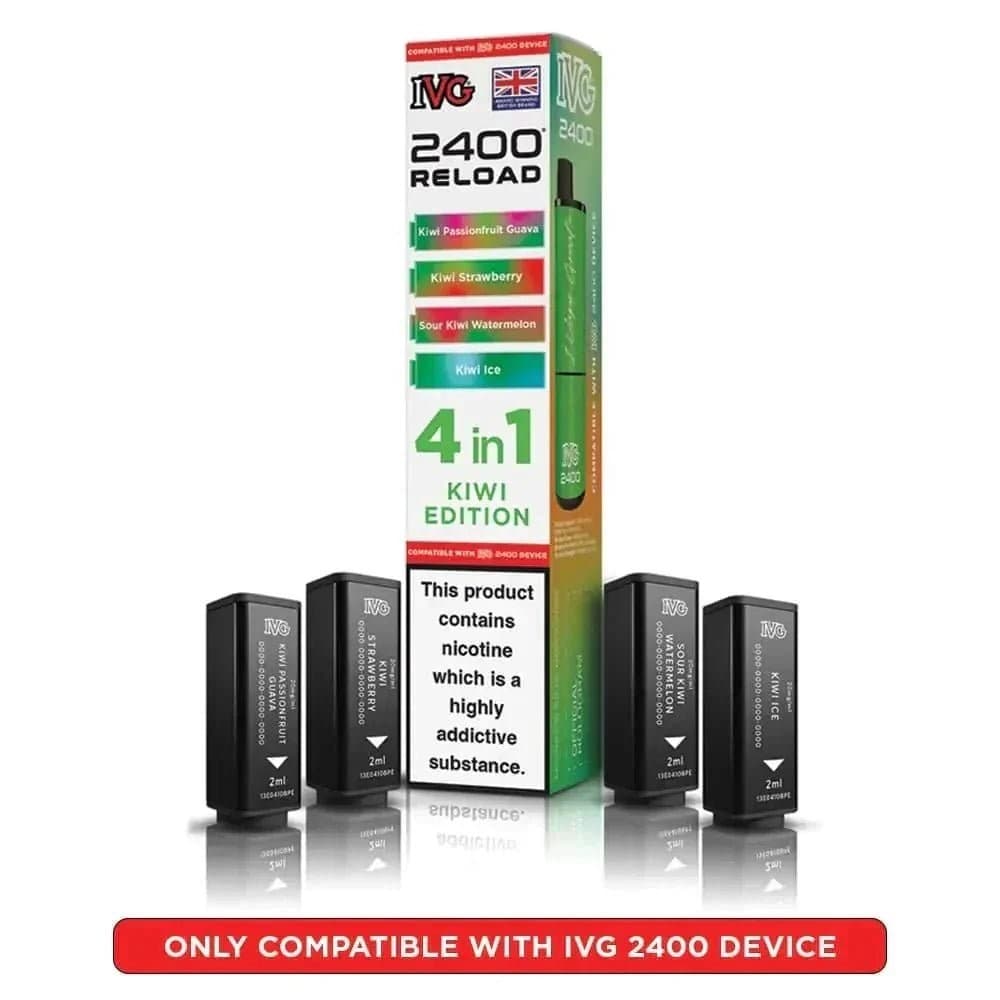  Kiwi Edition IVG 2400 Reload 4 in 1 Prefilled Pods Pack of 5
