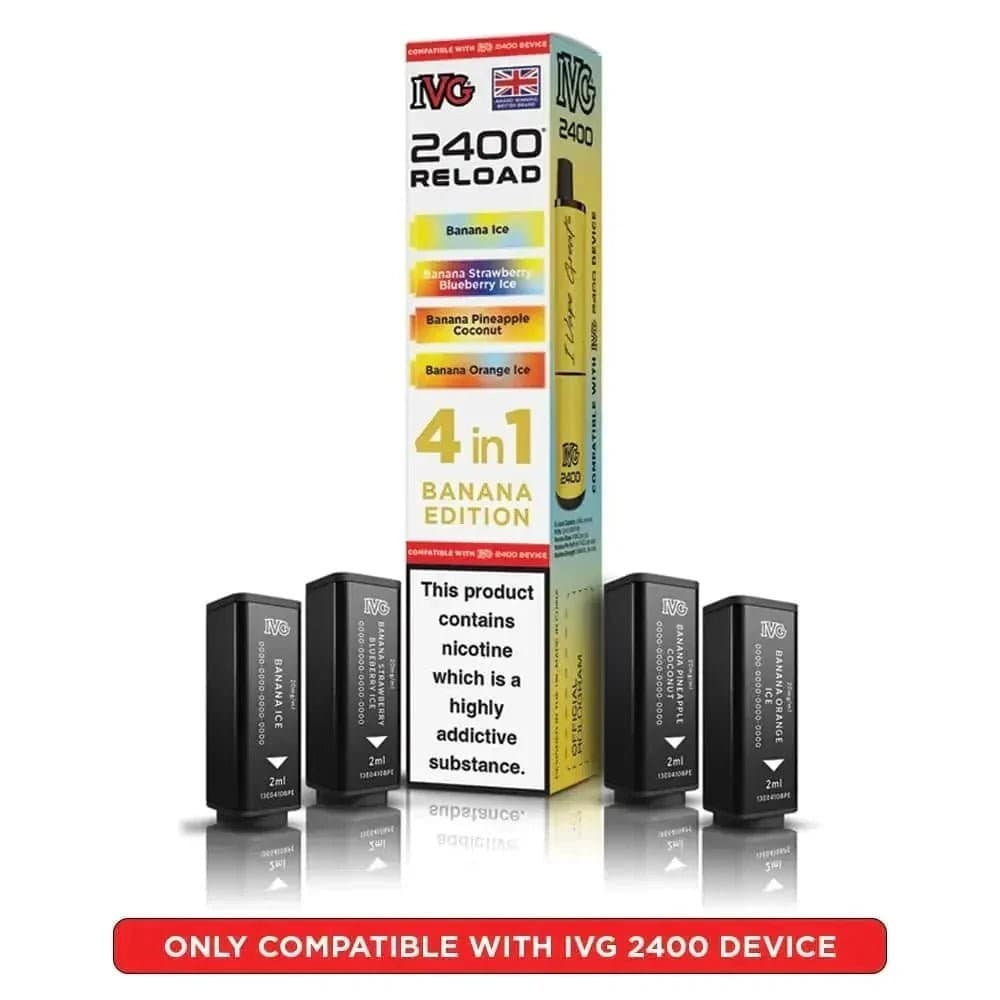  Banana Edition IVG 2400 Reload 4 in 1 Prefilled Pods Pack of 5