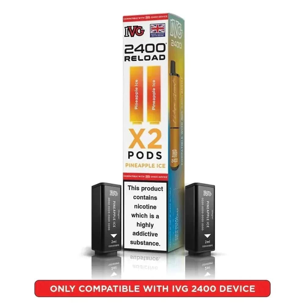  Pineapple Ice IVG 2400 Reload 4 in 1 Prefilled Pods Pack of 5