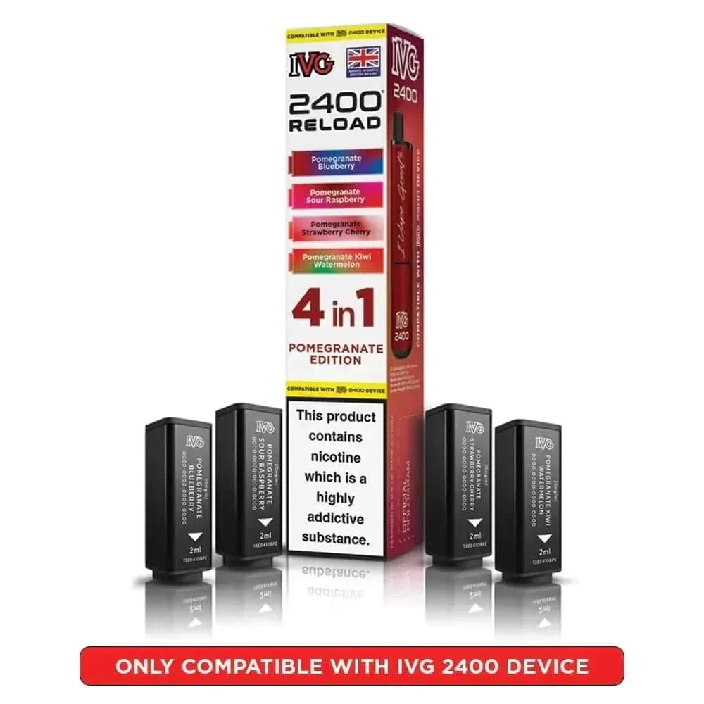  Pomegranate Edition IVG 2400 Reload 4 in 1 Prefilled Pods Pack of 5