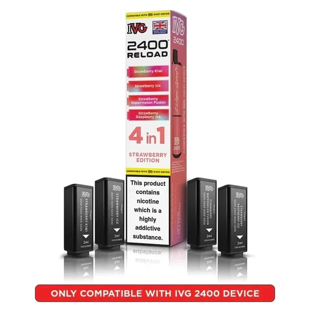  Strawberry Edition IVG 2400 Reload 4 in 1 Prefilled Pods Pack of 5