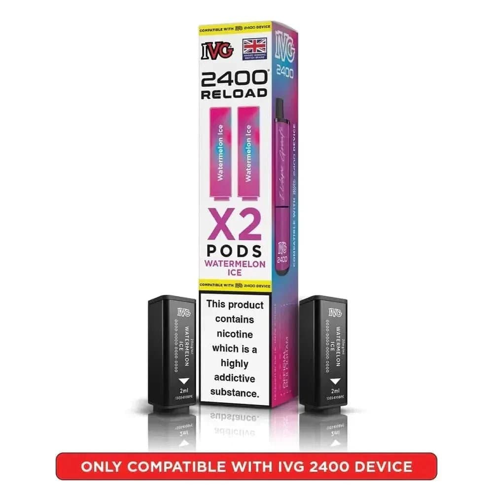  Watermelon Ice IVG 2400 Reload 4 in 1 Prefilled Pods Pack of 5