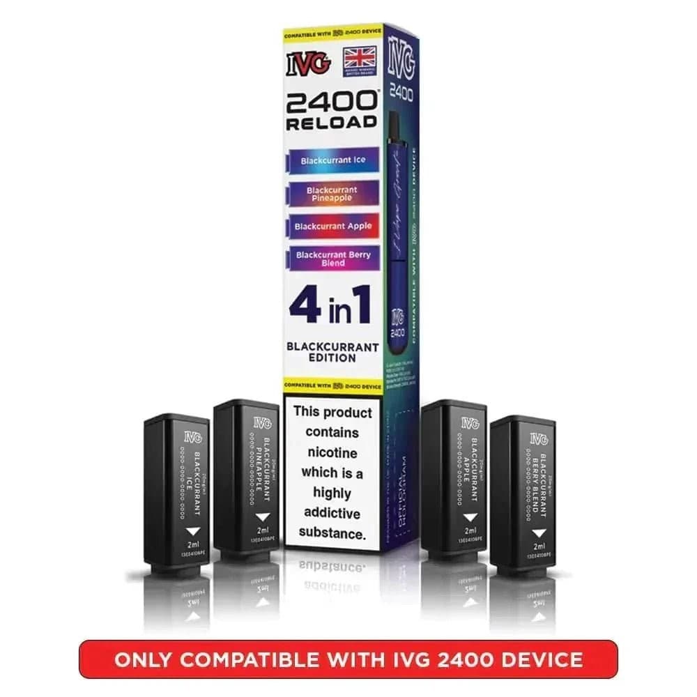  Blackcurrant Edition IVG 2400 Reload 4 in 1 Prefilled Pods Pack of 5
