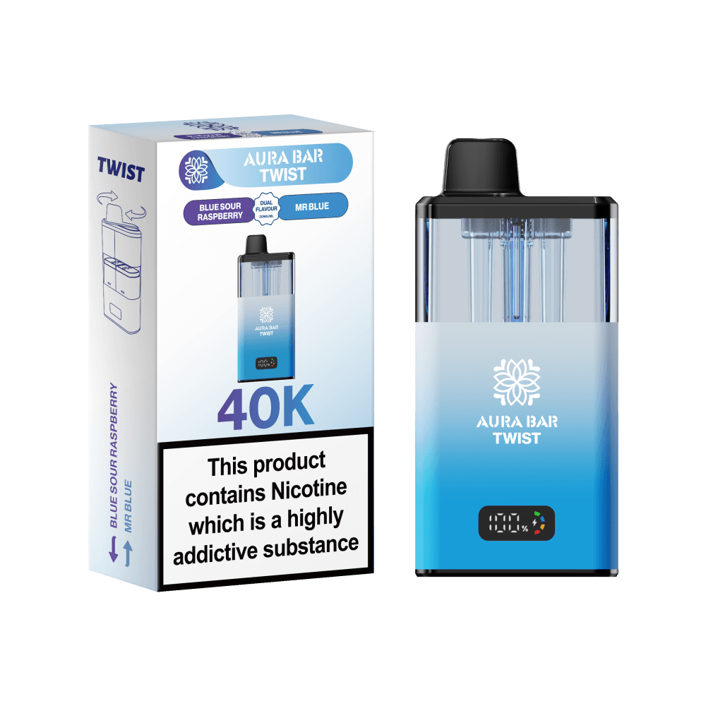  Blue Sour Raspberry / Mr Blue Aura Bar Twist 40k Prefilled Pod Vape Kit