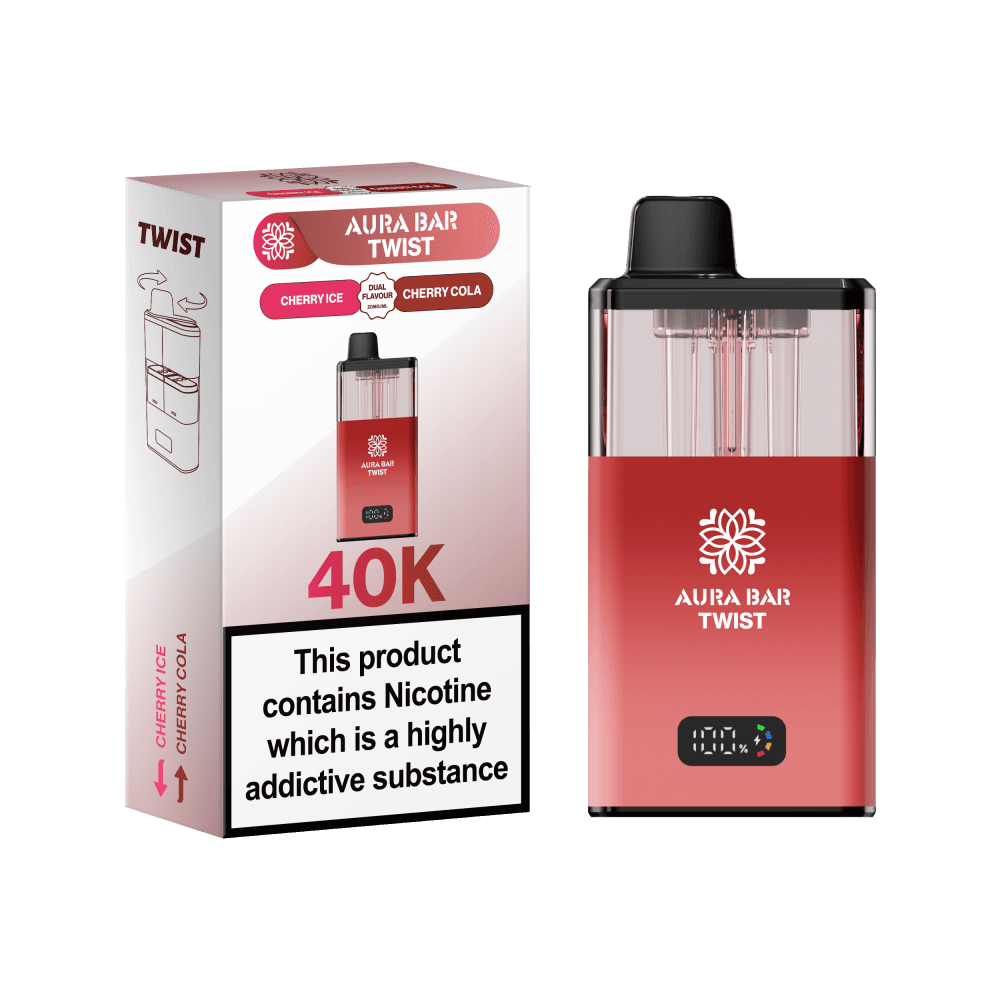  Cherry Ice / Cherry Cola Aura Bar Twist 40k Prefilled Pod Vape Kit