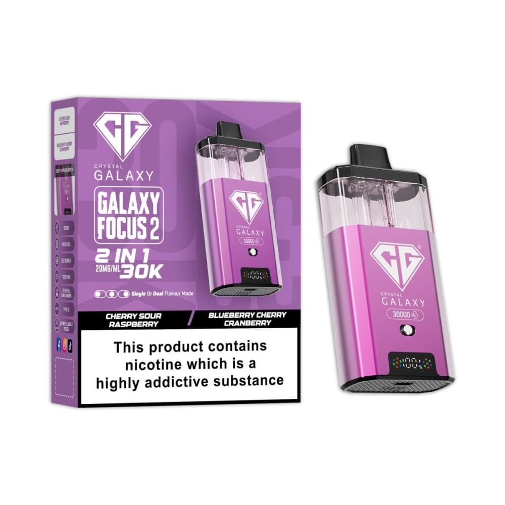  Cherry Sour Raspberry /  Blueberry Cherry Cranberry Crystal Galaxy Focus 2 Prefilled 2 in 1 Pod Kit
