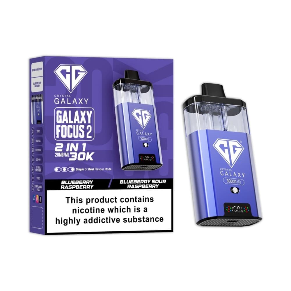  Blueberry Raspberry / Blueberry Sour Raspberry Crystal Galaxy Focus 2 Prefilled 2 in 1 Pod Kit