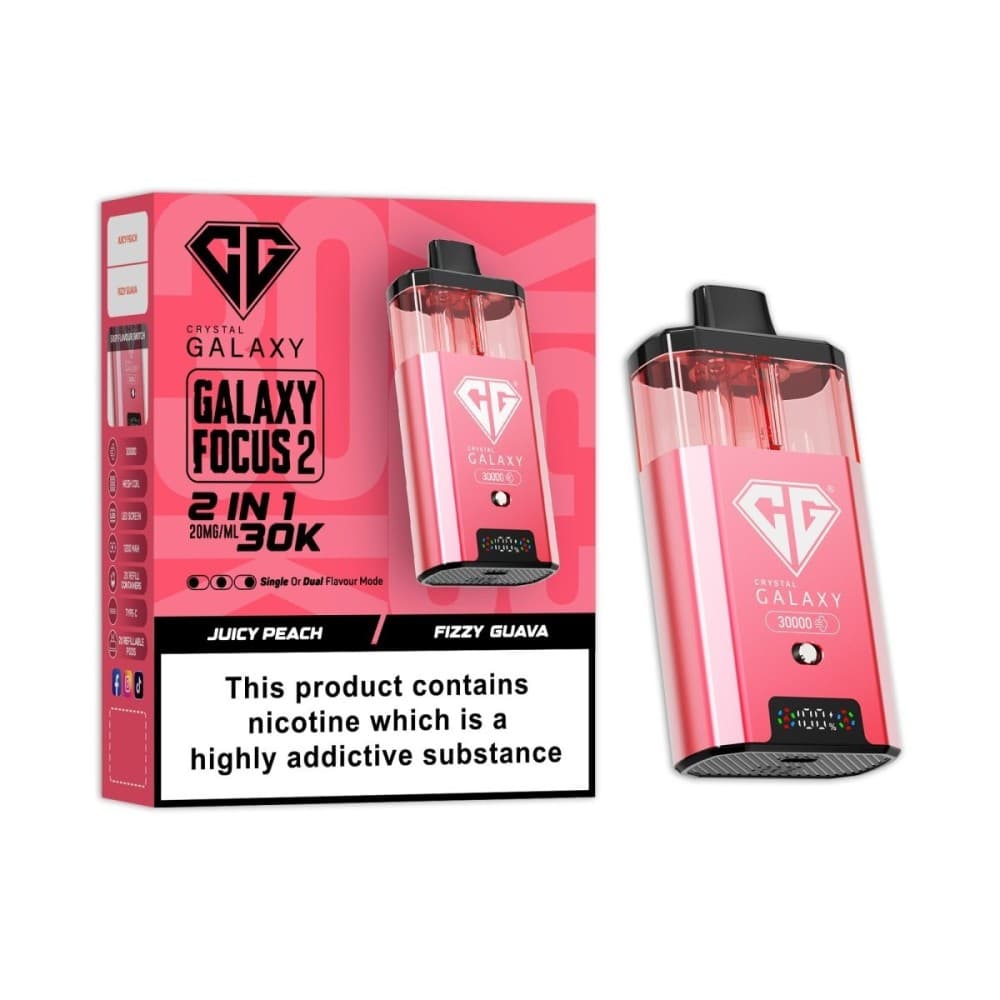  Juicy Peach / Fizzy Guava Crystal Galaxy Focus 2 Prefilled 2 in 1 Pod Kit