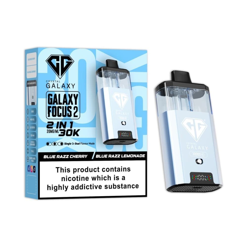  Blue Razz Cherry / Blue Razz Lemonade Crystal Galaxy Focus 2 Prefilled 2 in 1 Pod Kit
