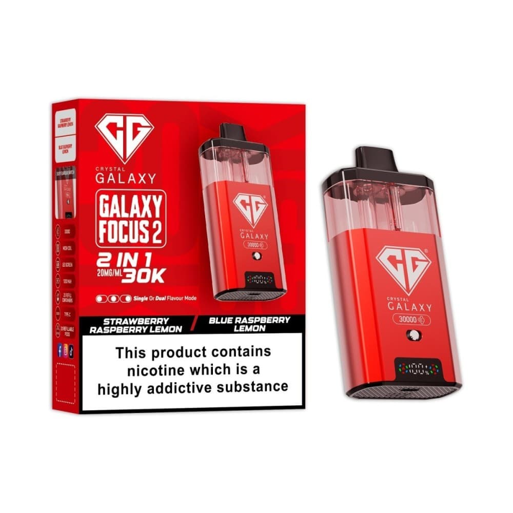  Strawberry Raspberry Lemon / Blueberry Raspberry Lemon Crystal Galaxy Focus 2 Prefilled 2 in 1 Pod Kit