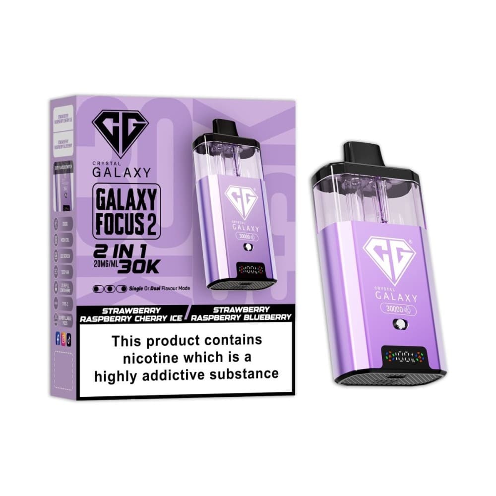  Strawberry Raspberry Cherry Ice / Strawberry Raspberry Blueberry Crystal Galaxy Focus 2 Prefilled 2 in 1 Pod Kit