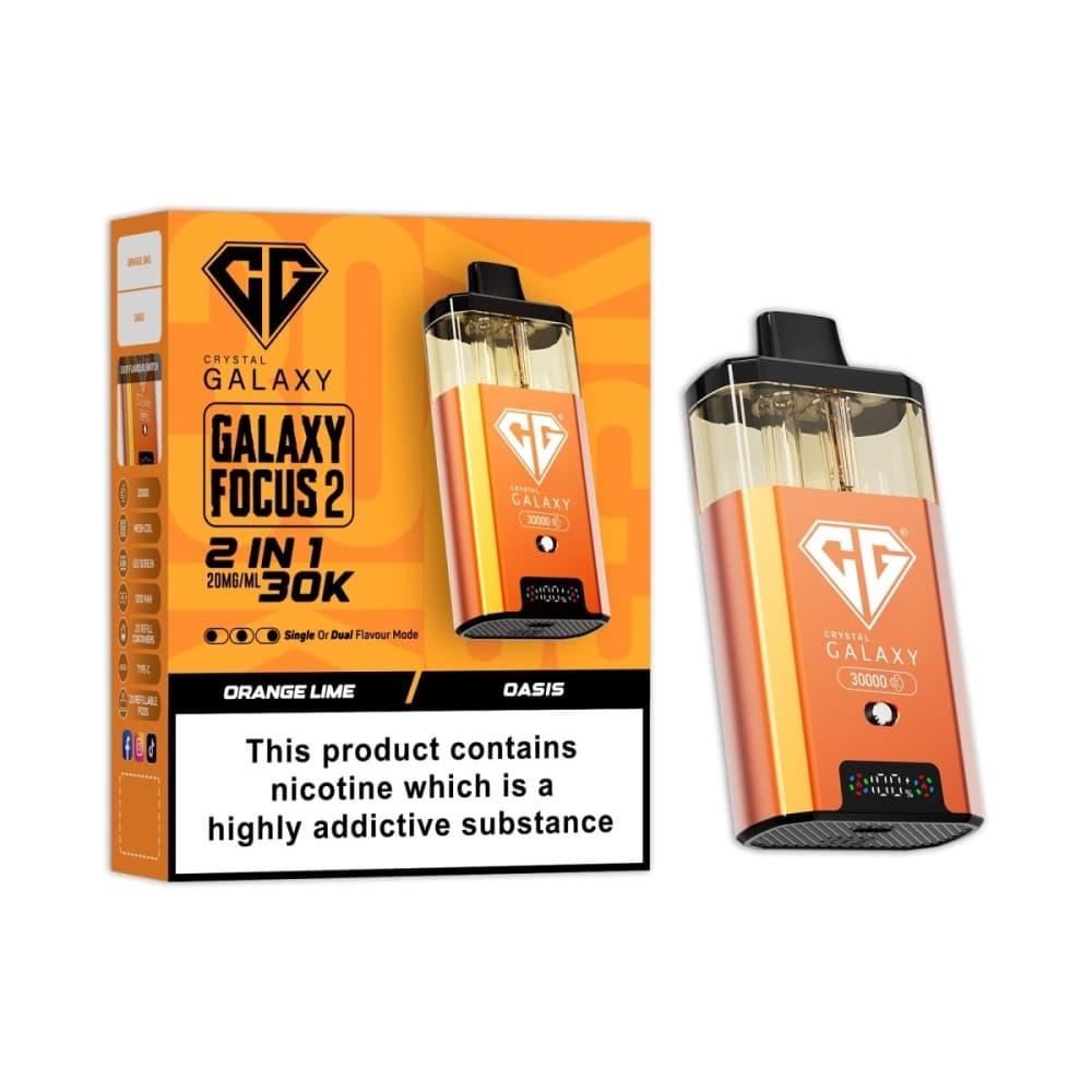  Orange Lime / Oasis Crystal Galaxy Focus 2 Prefilled 2 in 1 Pod Kit