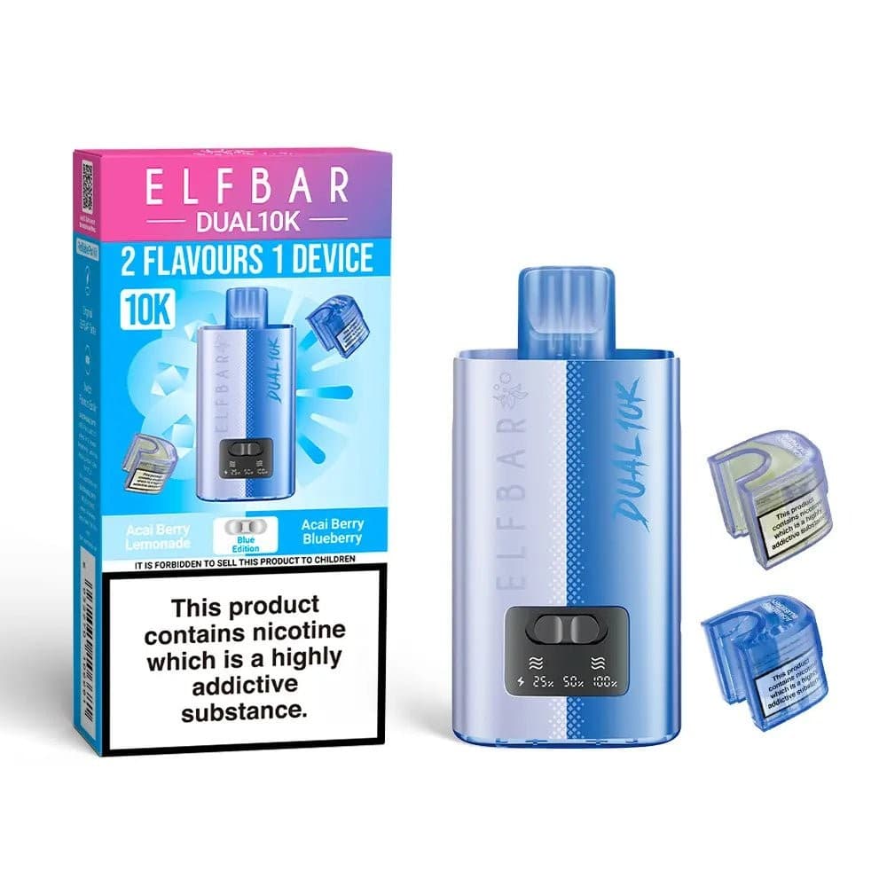  Blue Edition Elf Bar Dual 10K Prefilled Pod Vape Kit