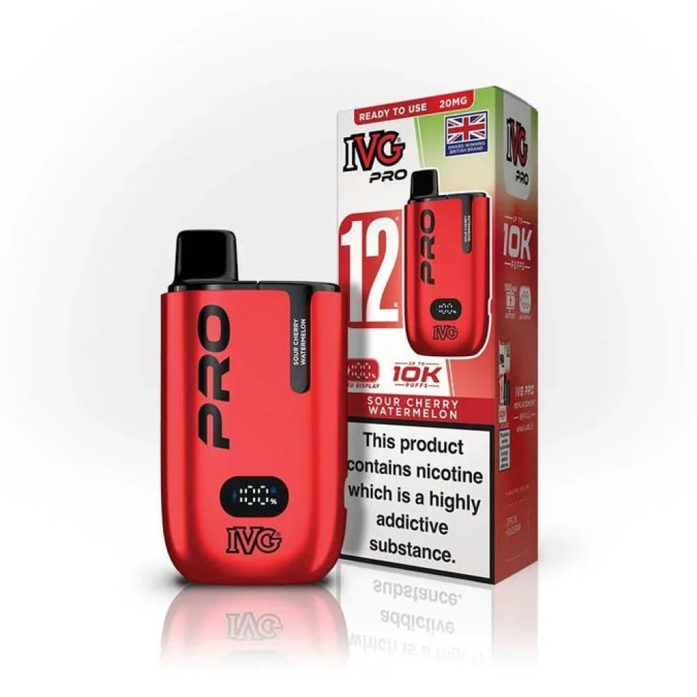  Sour Cherry Watermelon *New* IVG Pro 10K Prefilled Pod Vape Kit