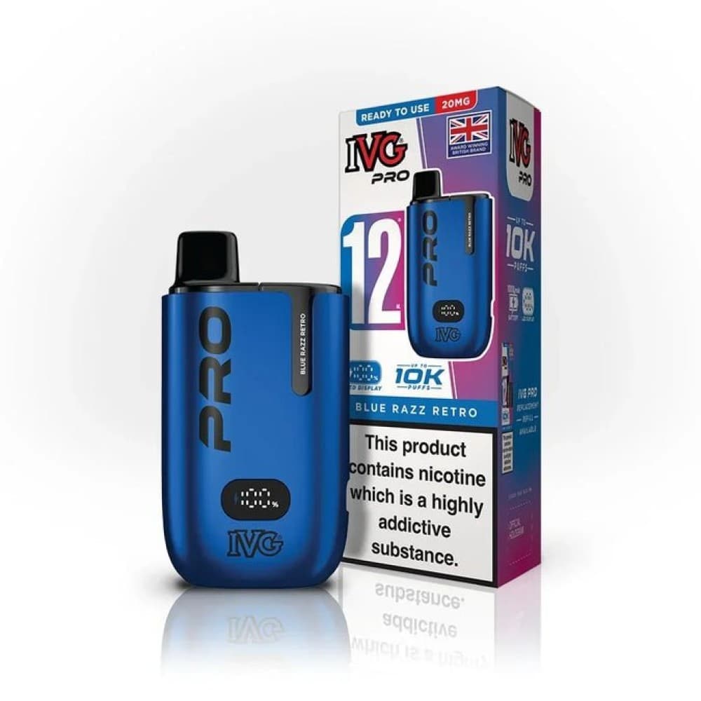  Blue Razz Retro IVG Pro 10K Prefilled Pod Vape Kit