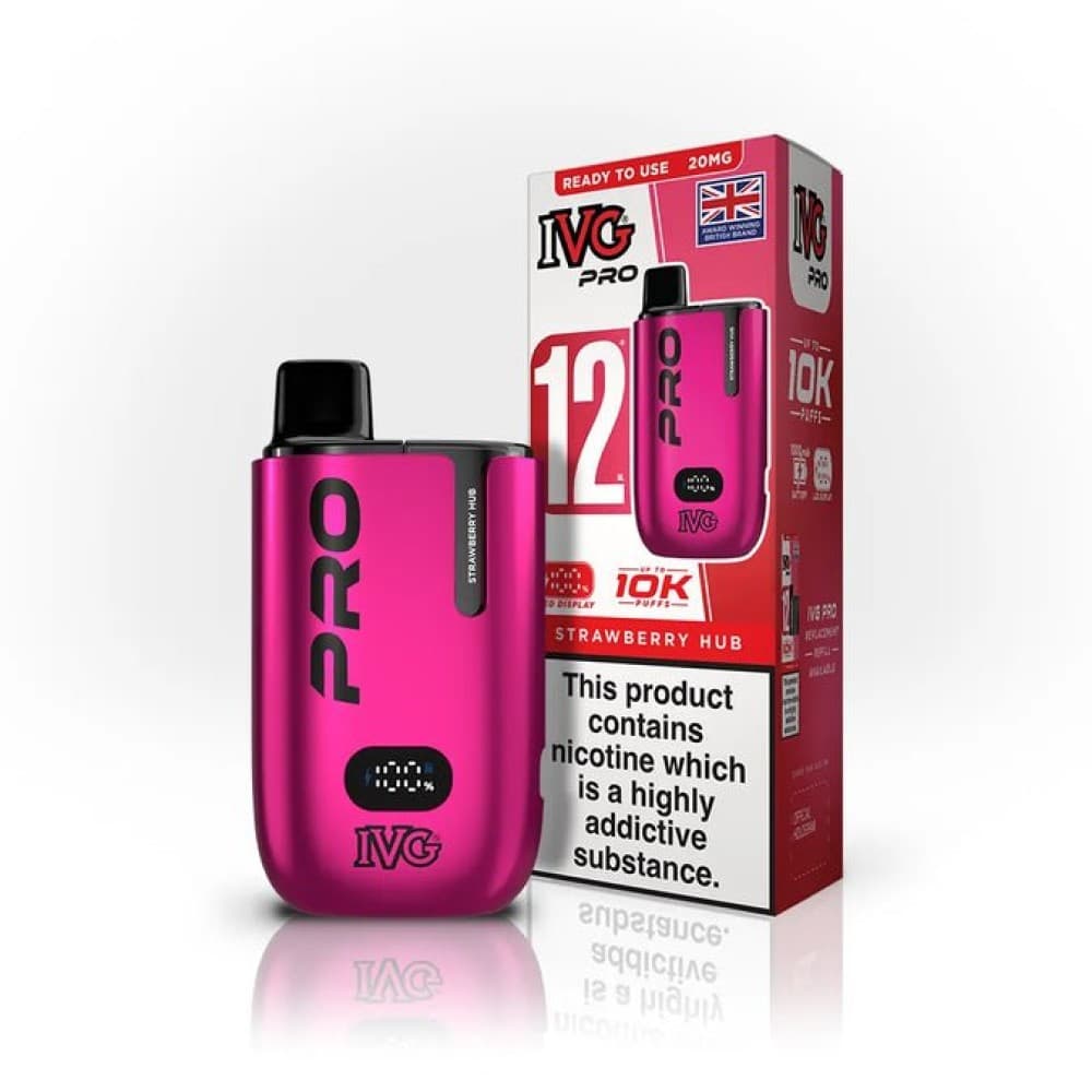  ⁠Strawberry Hub *New* IVG Pro 10K Prefilled Pod Vape Kit