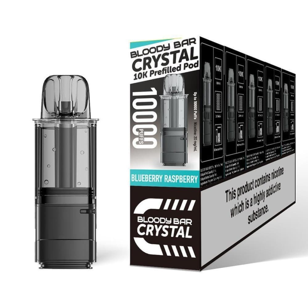  Blueberry Raspberry Bloody Bar Crystal 10k Replacement Pods Pack of 5