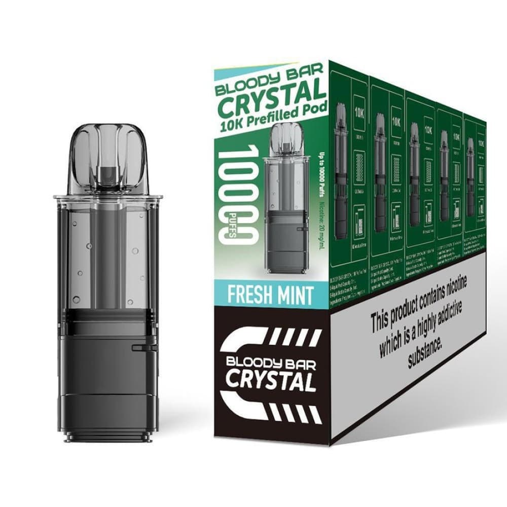  Fresh Mint Bloody Bar Crystal 10k Replacement Pods Pack of 5
