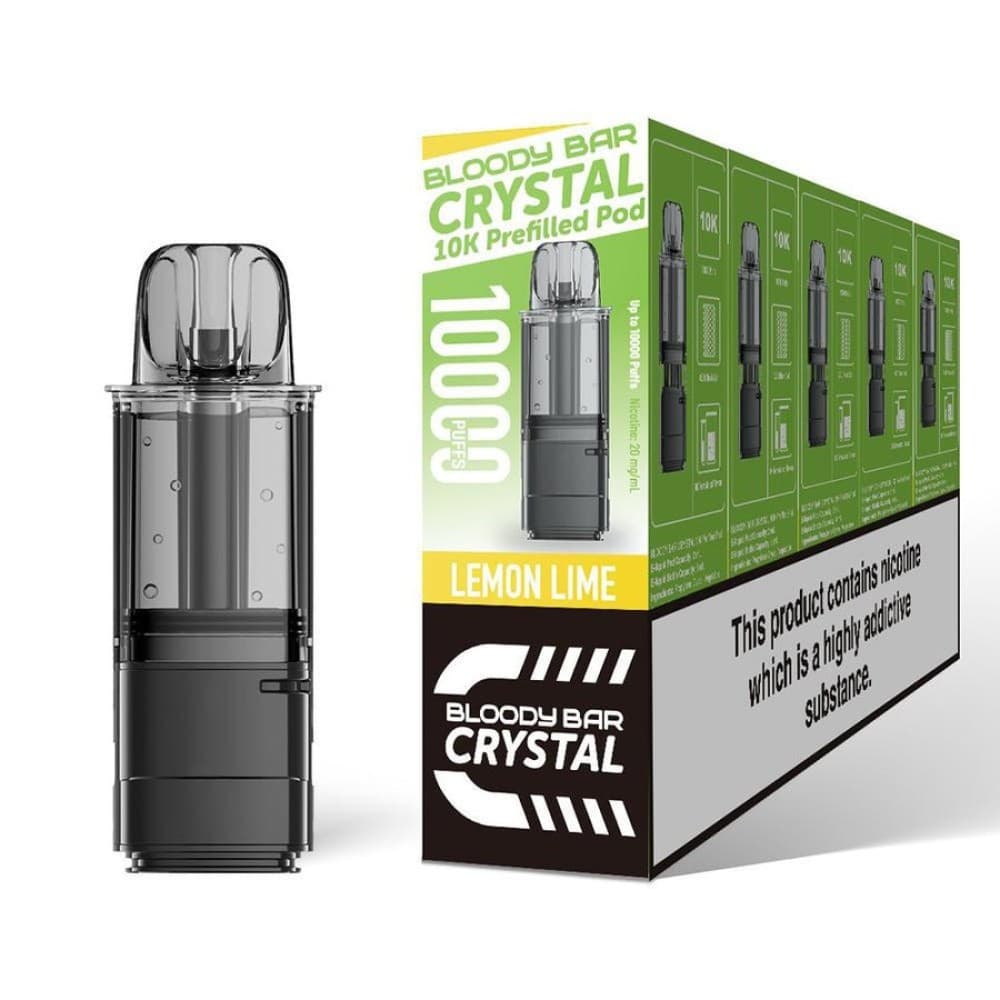  Lemon Lime Bloody Bar Crystal 10k Replacement Pods Pack of 5