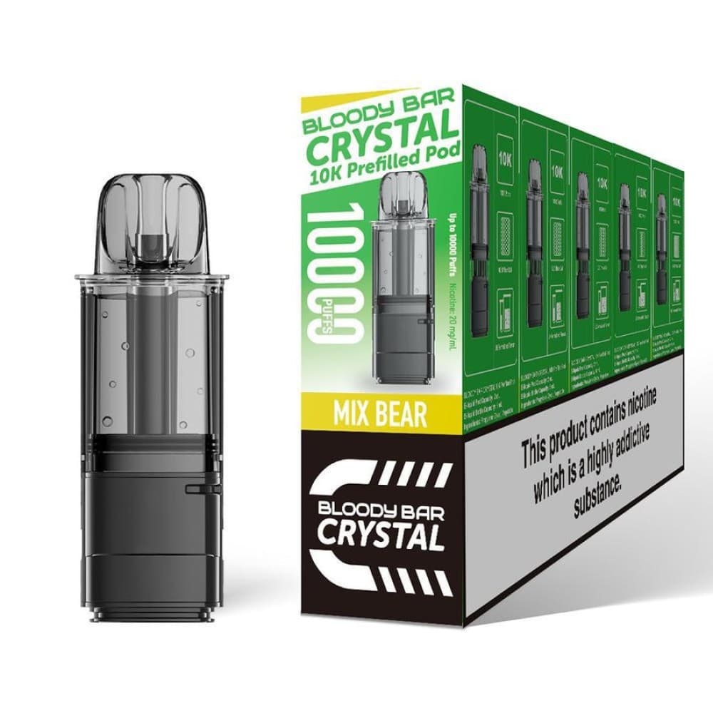  Mix Bear Bloody Bar Crystal 10k Replacement Pods Pack of 5